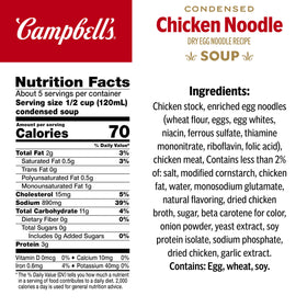 Campbell's chicken noodle soup broth steam close-up suggesting comforting warmth.