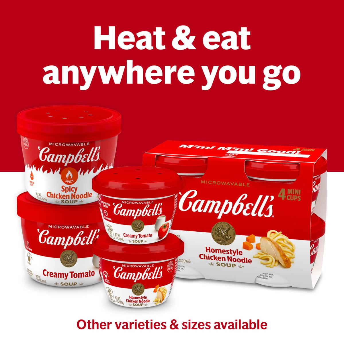 Campbell's Chicken Noodle Soup on-the-go cup for fast snacks.