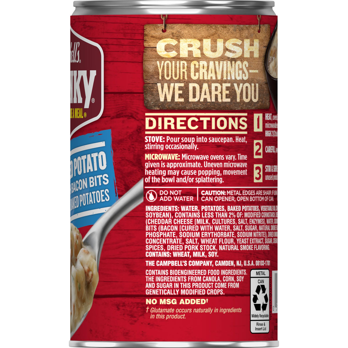 Campbell's Chunky can for campfire-ready warmth on outdoor trips.