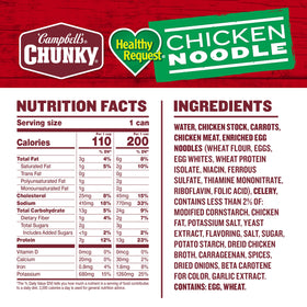 Large chicken pieces in Campbell's Chunky Chicken Noodle Soup for hearty bites