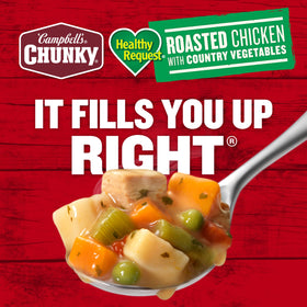 Campbell's Chunky can on pantry shelf emphasizing grab-and-go options
