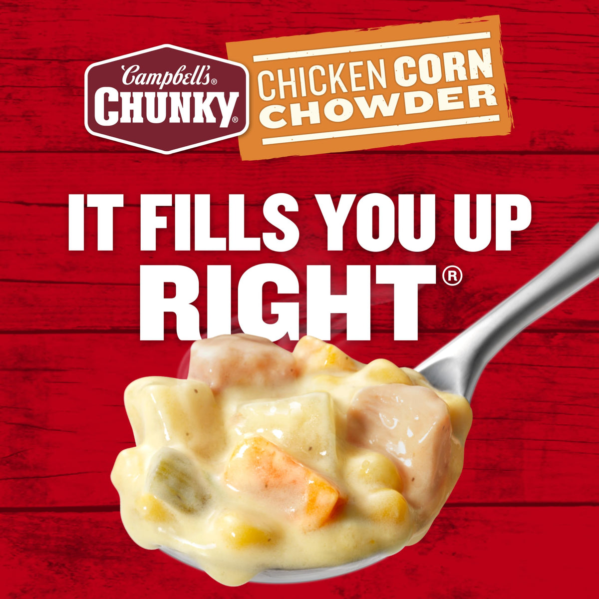 Campbell's Chunky Chicken Corn Chowder camping-ready comfort for outdoor meals.