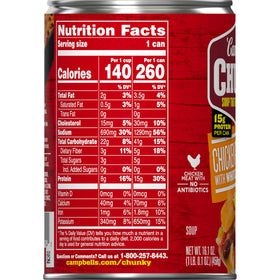 Recyclable Campbell’s Chunky Chicken Tortilla Soup can packaging for easy disposal.