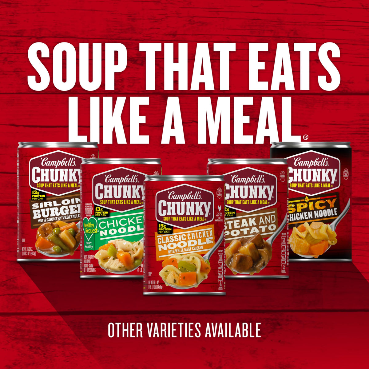 Campbell's Chunky Chili Mac recyclable can supports easy disposal.