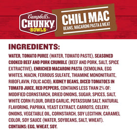 Campbell's Chunky Chili Mac Soup enjoyed outdoors on a camping trip.