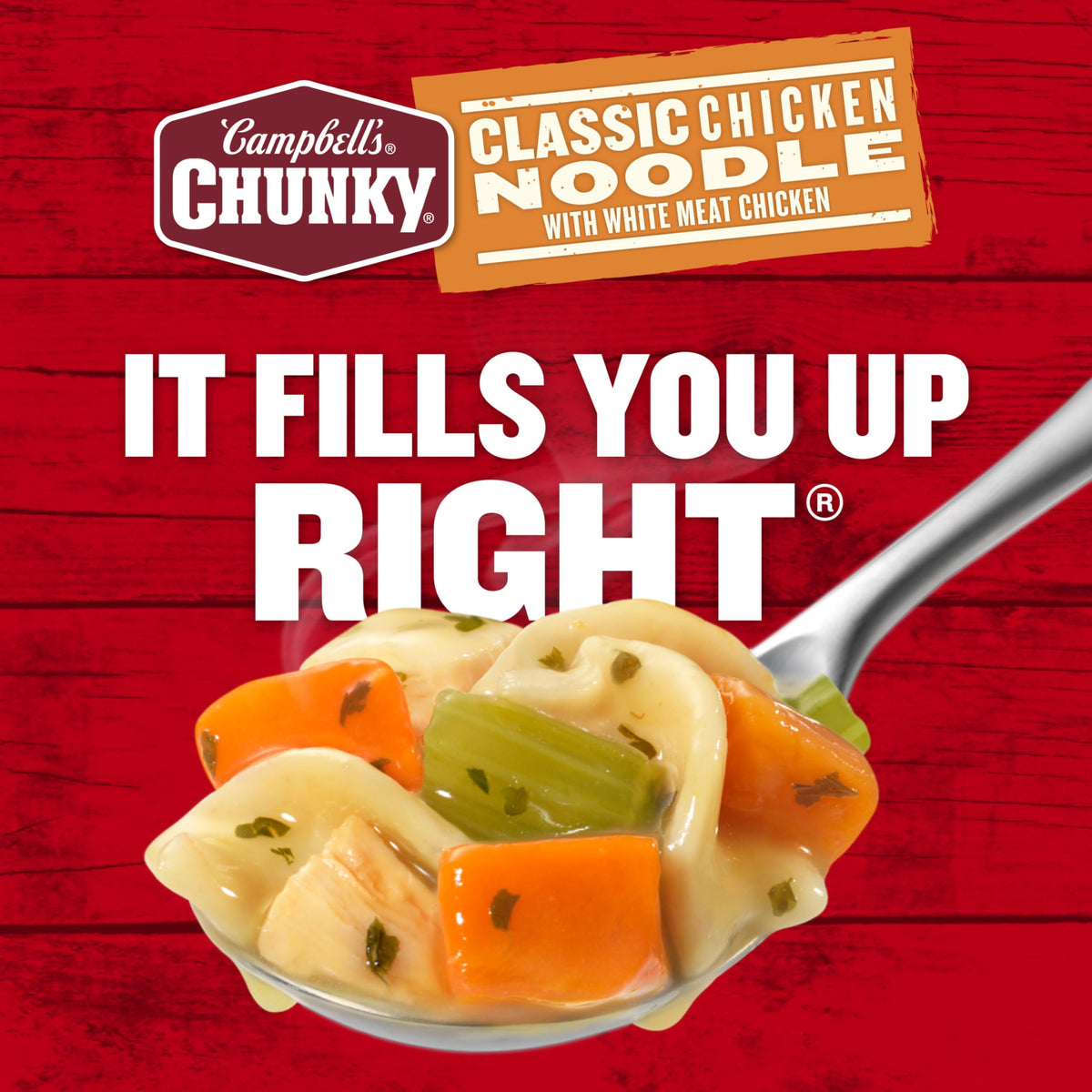 Campbell's Chunky Classic Chicken Noodle offers 19 g of protein per can