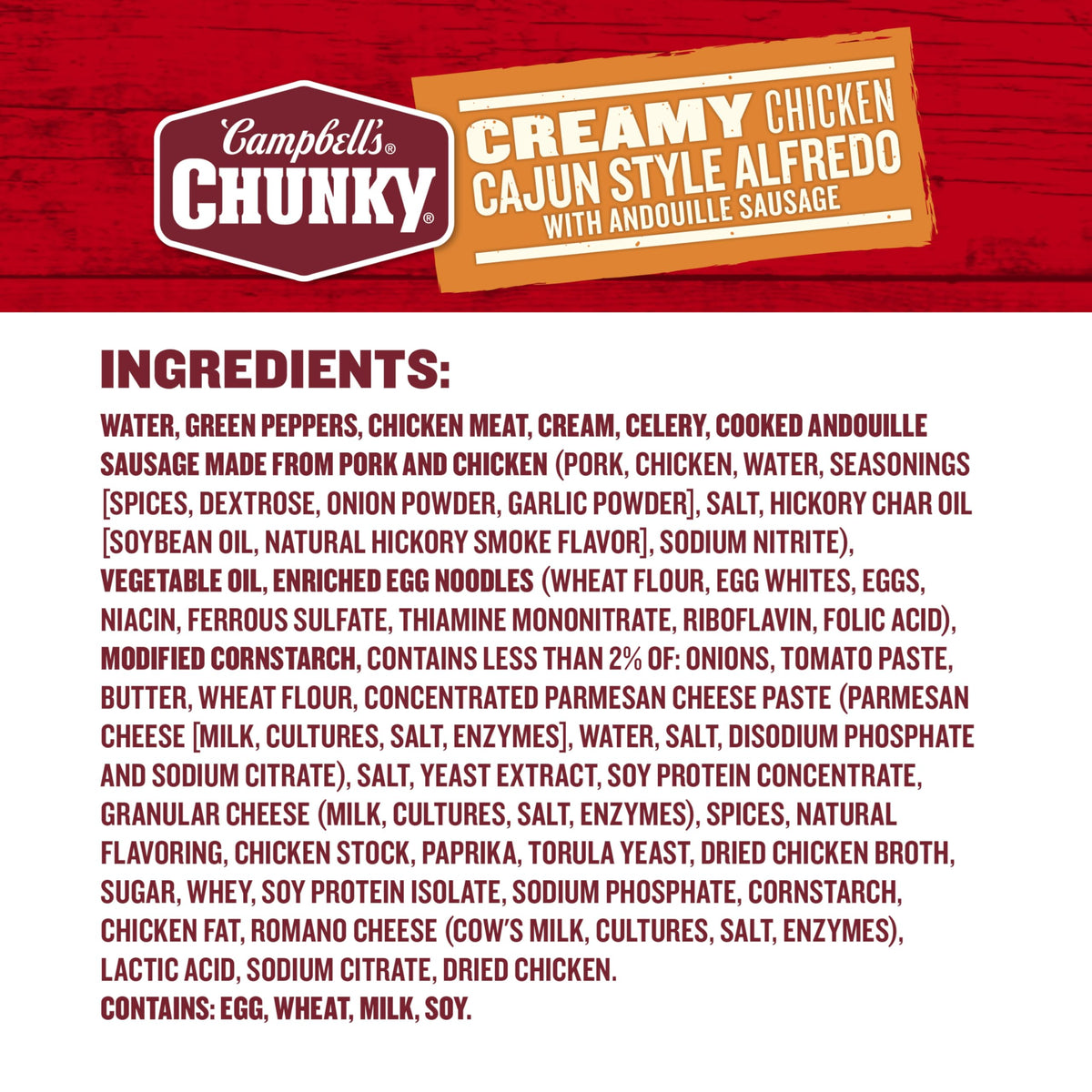 Campbell's Chunky enriched egg noodles in creamy sauce ready to enjoy.