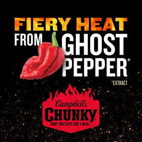 Campbell's Chunky Ghost Pepper Chicken Noodle Soup fiery broth for bold flavor