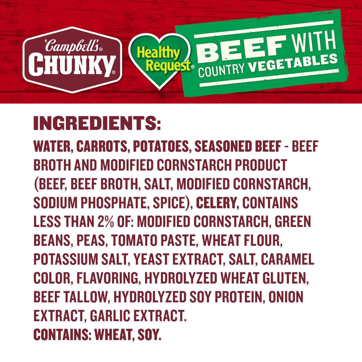 Campbells Chunky Beef Soup staged near a campfire for outdoor meal idea.