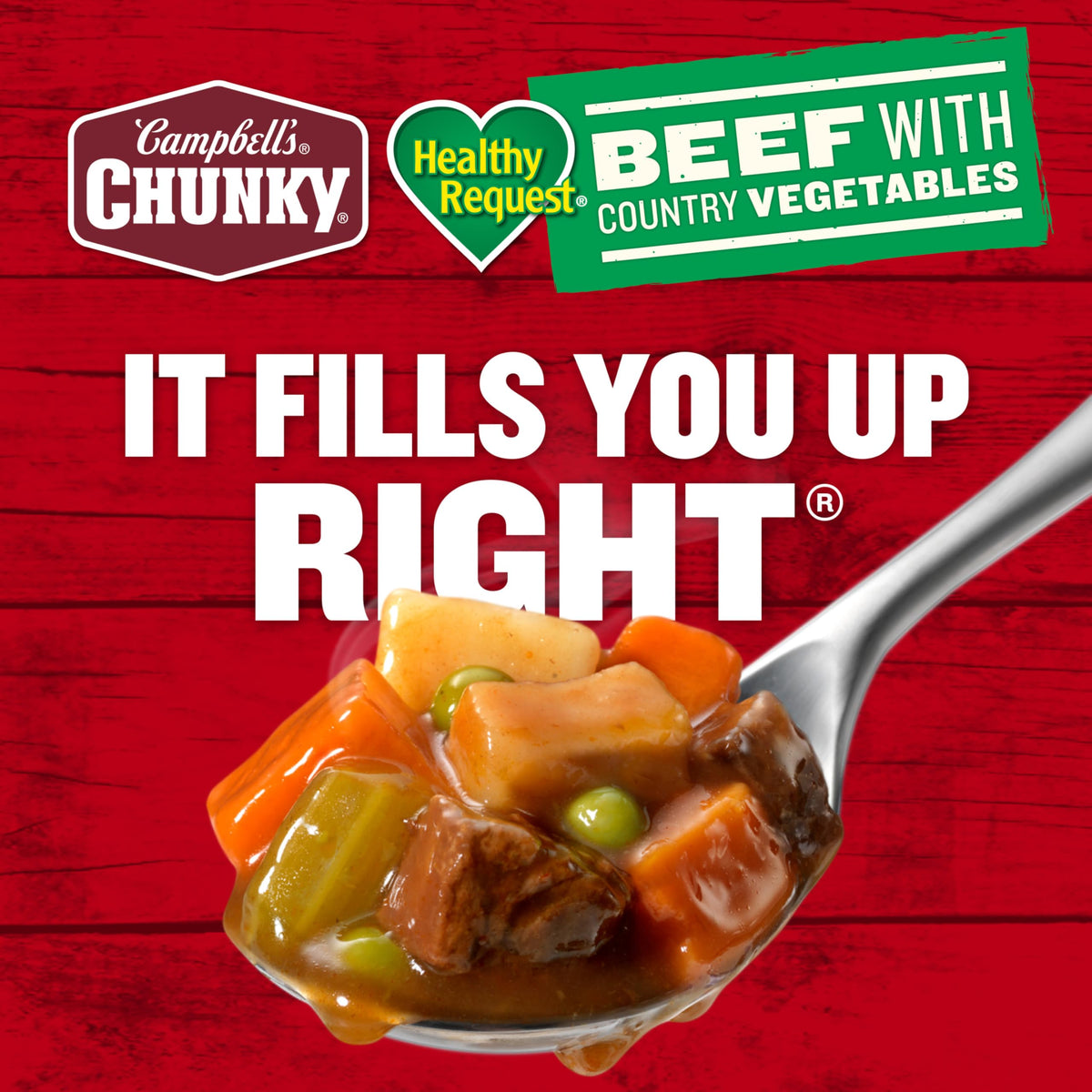 Recyclable Campbell’s Chunky can emphasizes easy disposal after meals.