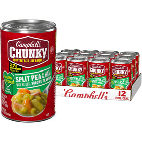 Campbell's Chunky Healthy Request Split Pea Soup with Ham can, protein-rich comfort in minutes