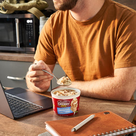 Hearty potato chunks and crispy bacon in Campbell's Chunky Loaded Potato with Bacon.
