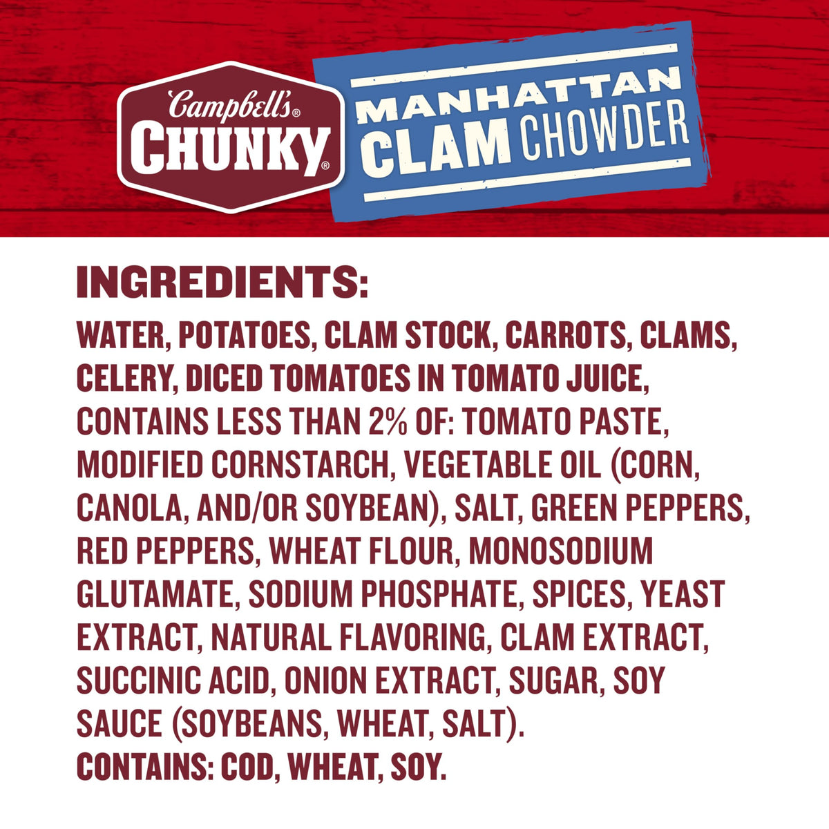 Campbell's Chunky Manhattan Clam Chowder heats over a campfire for outdoors meals.