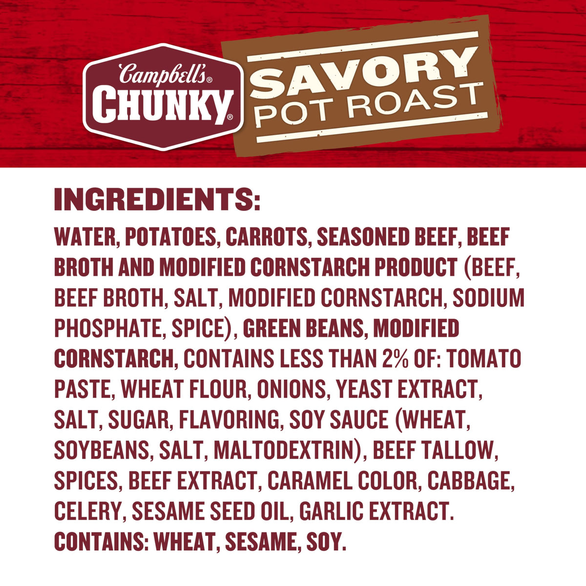 Campbell's Chunky Savory Pot Roast Soup in microwave-heat preparation