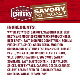Campbell's Chunky Savory Pot Roast Soup in microwave-heat preparation