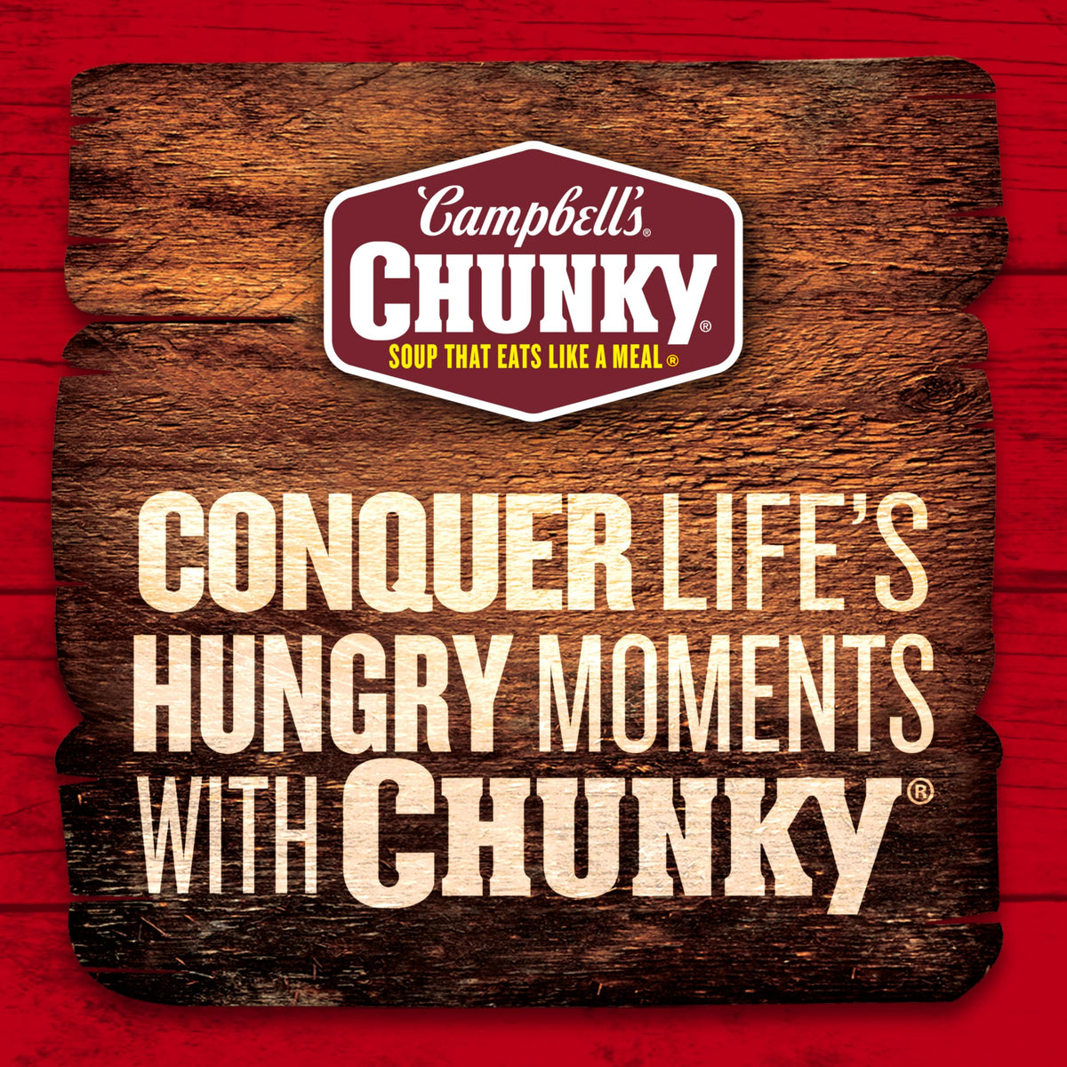 Campbell's Chunky served over rice creates a quick meal