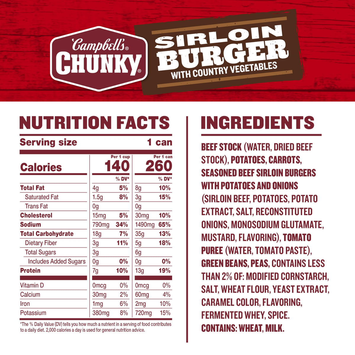 Campbell's Chunky Sirloin Burger soup can with microwave-safe bowl for fast heating.