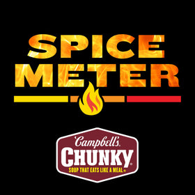 Cans of Campbell's Chunky Spicy Chicken Noodle Soup in a case
