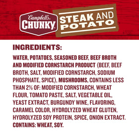 Served in a bowl, Campbell’s Chunky Steak and Potato offers a satisfying lunch.