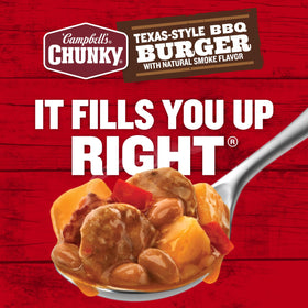 Campbell's Chunky Texas-Style BBQ Burger soup heats quickly in microwave or on the stove.