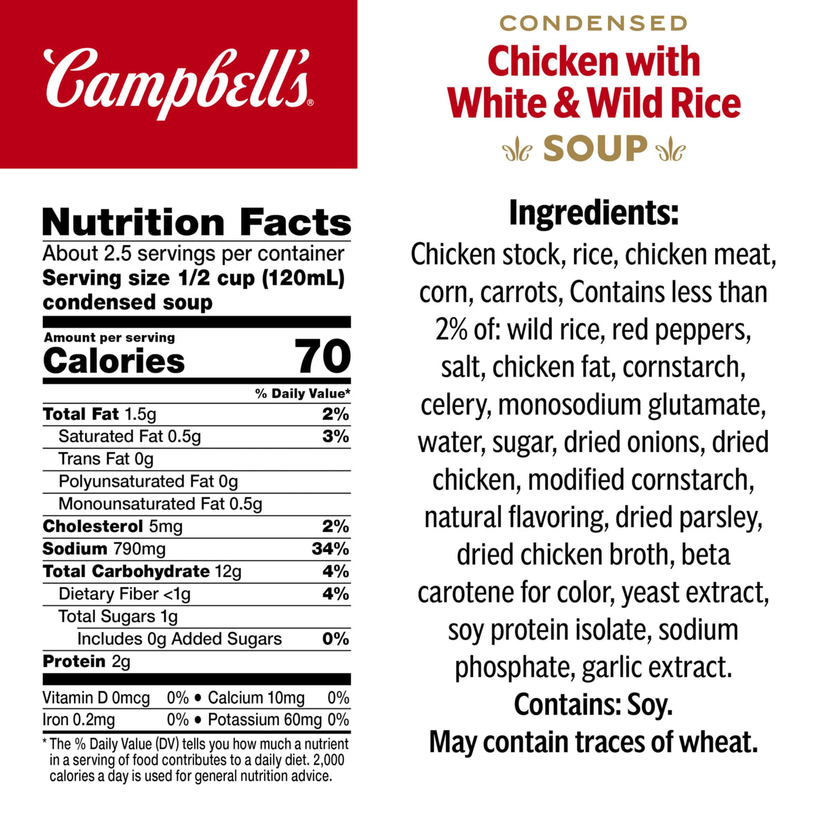 Campbell's Condensed Chicken and Rice Soup in a bowl shows warm, comforting flavor in minutes.