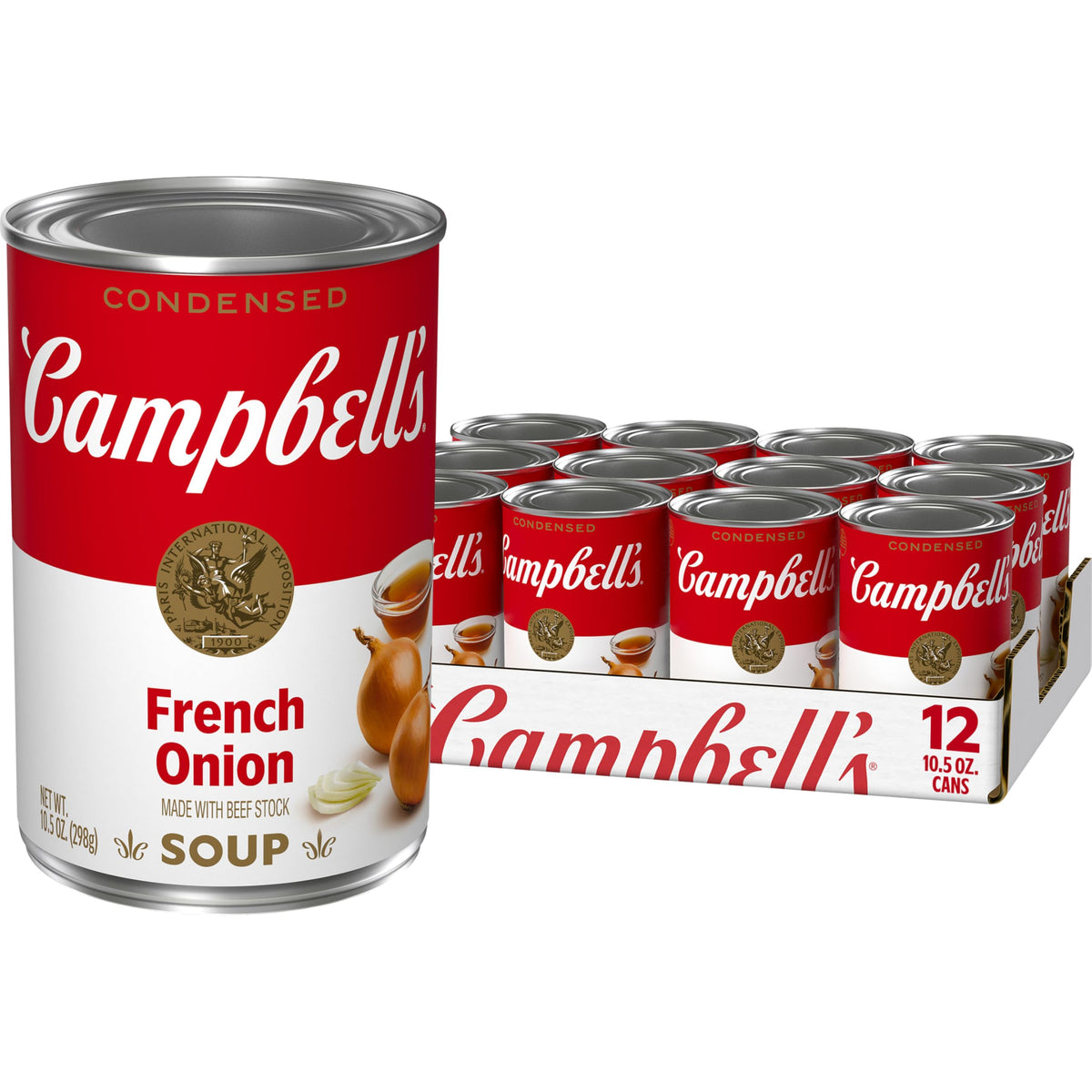 Campbell's Condensed French Onion Soup can, rich base for quick meals.