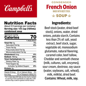 Campbell's French Onion Soup onion slices boost flavor in recipes.