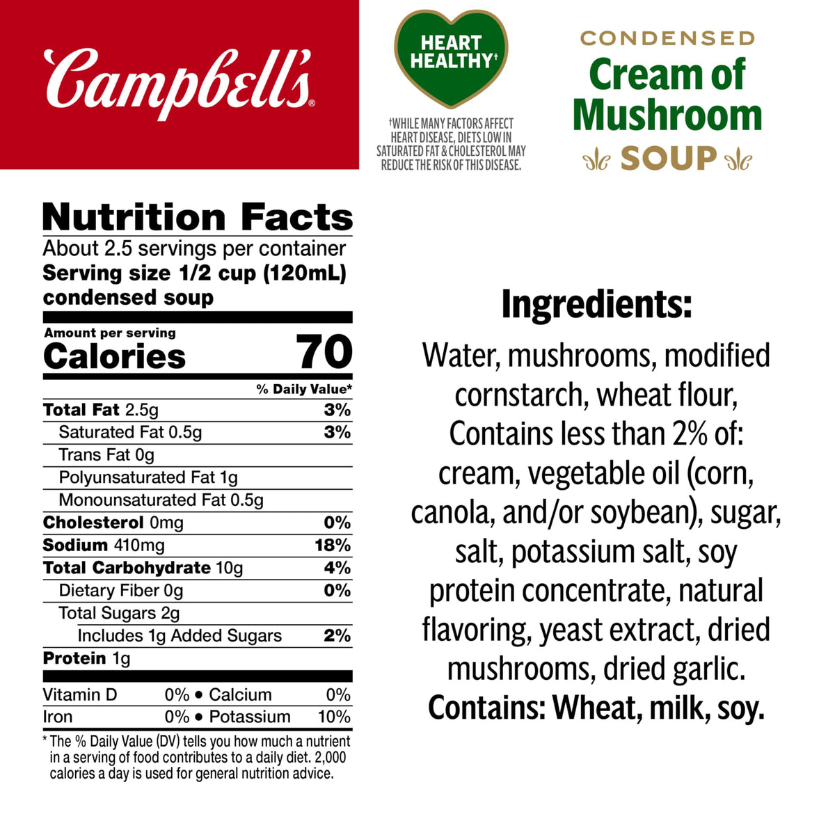Microwave prep image indicates 3–3.5 minutes for ready soup.