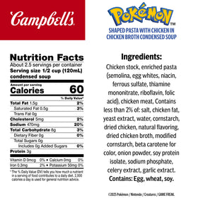 Pokémon-shaped pasta in Campbell’s soup adds playful, kid-friendly mealtime.