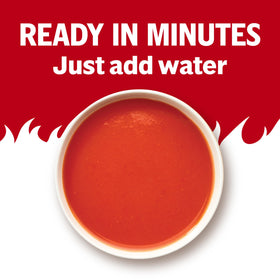 Campbell's Spicy Tomato Soup with oyster crackers adds texture and flavor.