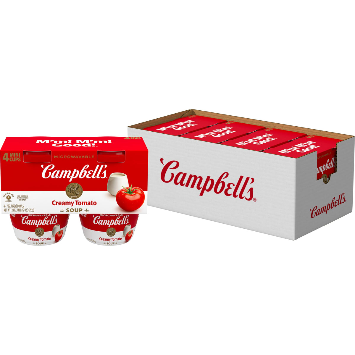 Campbell's Creamy Tomato Soup bowl front, comforting and quick lunch ready.