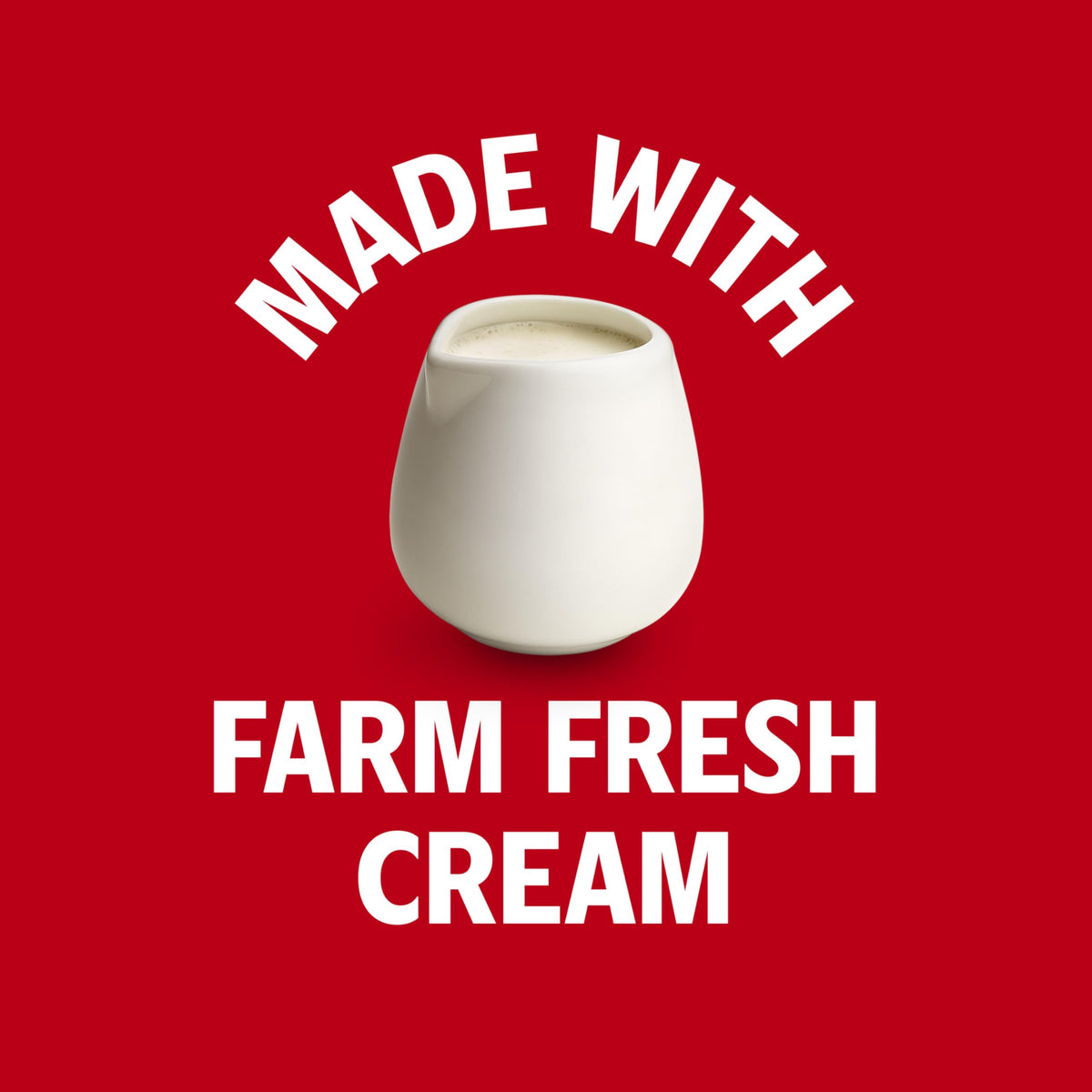 Close-up of Campbell's gluten-free cream of mushroom soup ingredients with mushrooms and cream