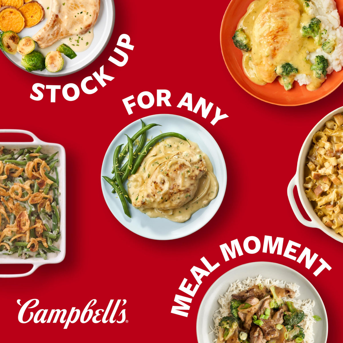 Campbell's Condensed Golden Mushroom Soup can mix with water for a quick microwave meal.
