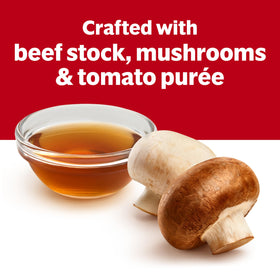 Campbell's Golden Mushroom Soup steaming over pot suggests versatile weeknight cooking.
