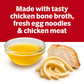 Open Campbell's can poured into a bowl for quick heat-and-serve meal.