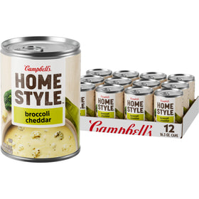 Campbell's Homestyle Broccoli Cheddar Soup pack front, ready for quick family meals.