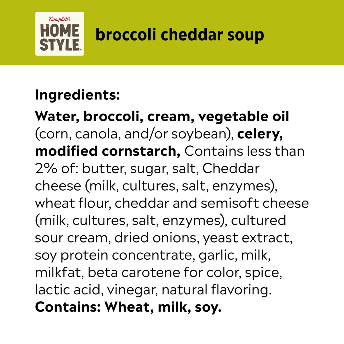 Serving bowl of Campbell's Homestyle Broccoli Cheddar Soup for a cozy lunch.