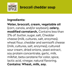 Serving bowl of Campbell's Homestyle Broccoli Cheddar Soup for a cozy lunch.