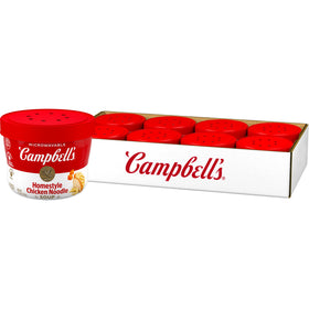 Campbell's Homestyle Chicken Noodle Soup bowl front view, ready to heat for a comforting meal