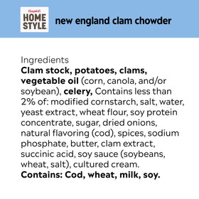 Hearty Campbell's Homestyle clam chowder with potatoes and clams