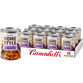 Campbell's Homestyle Mexican-Style Chicken Tortilla Soup can front, ideal pantry staple for quick warmth