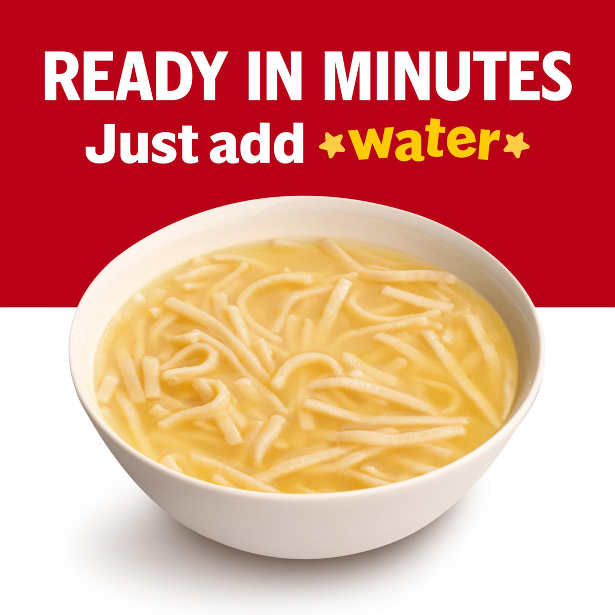 Campbell's Kids Double Noodle Soup recyclable can highlights sustainability.