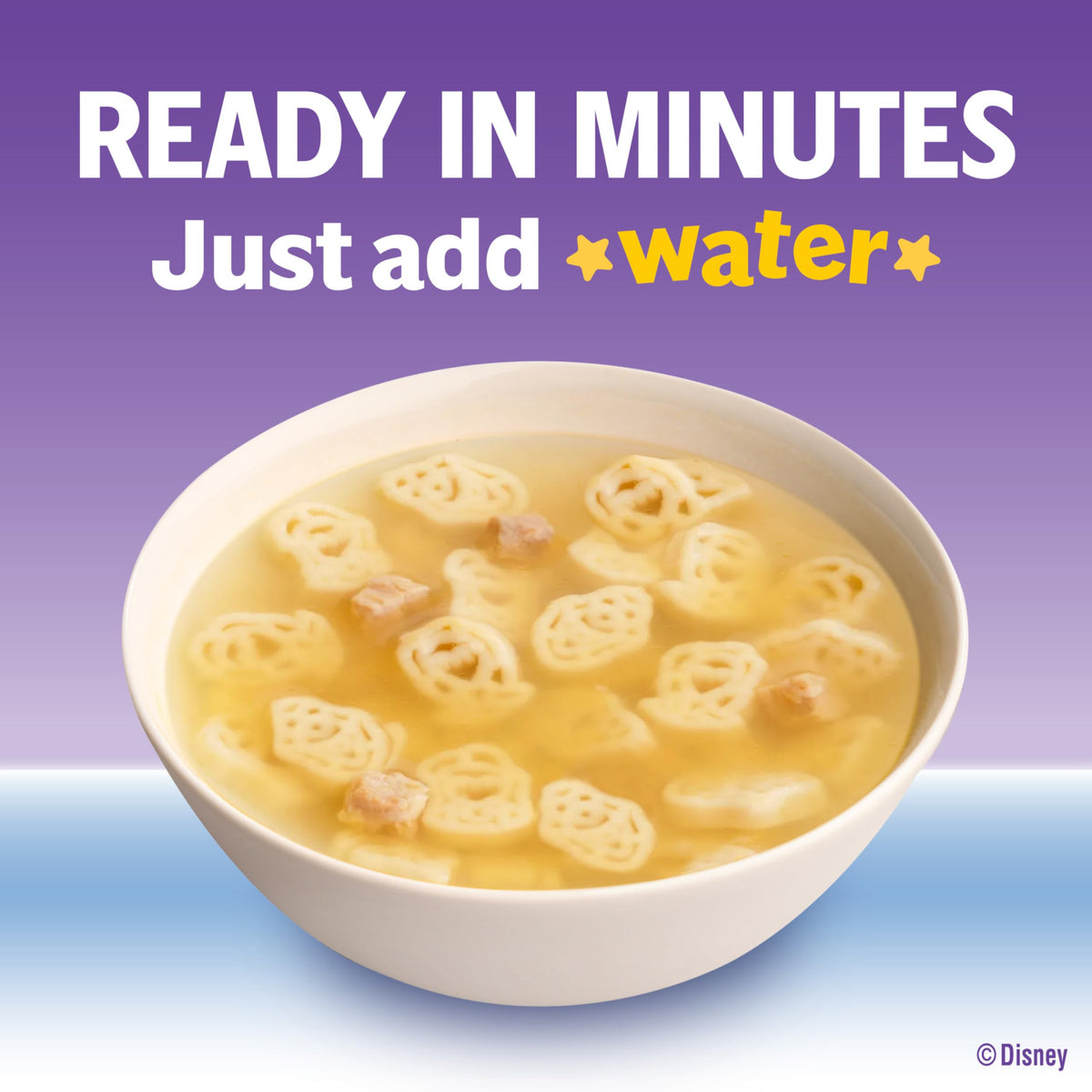 Campbell's soup paired with Goldfish Crackers for a quick snack