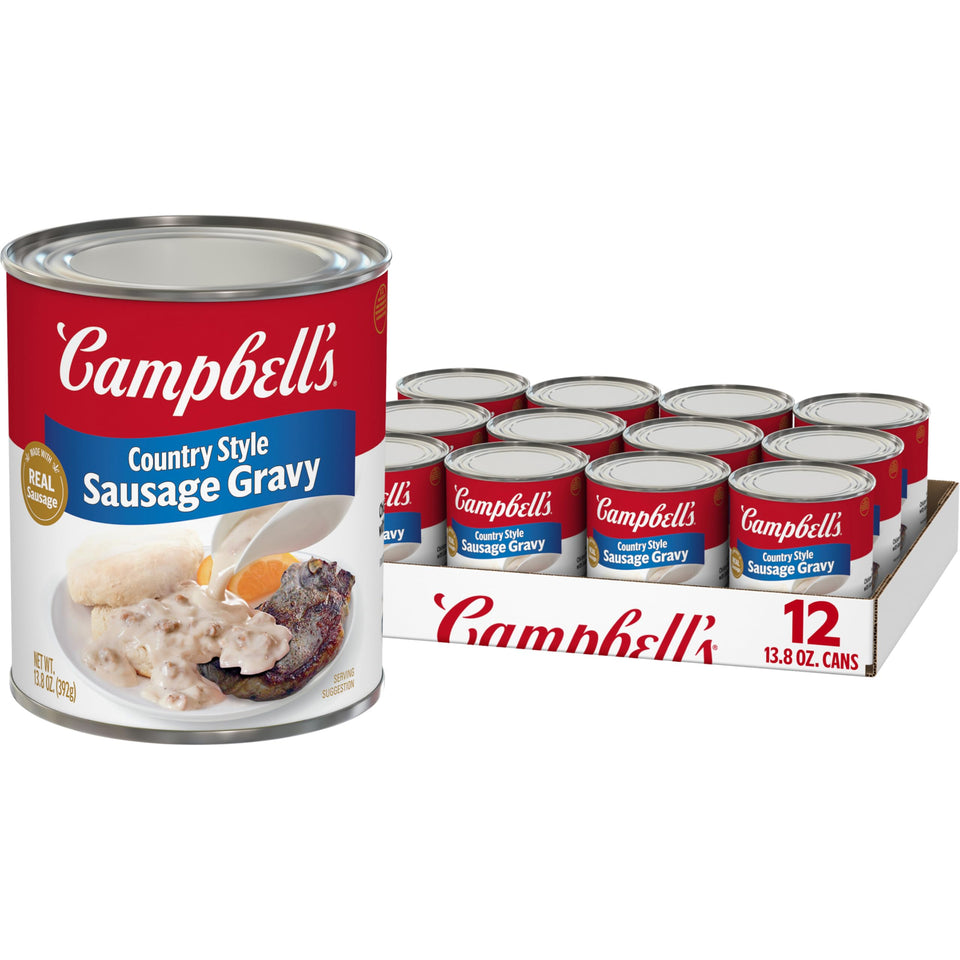 Campbell's Country Style Sausage Gravy can ready in minutes for quick, comforting breakfasts
