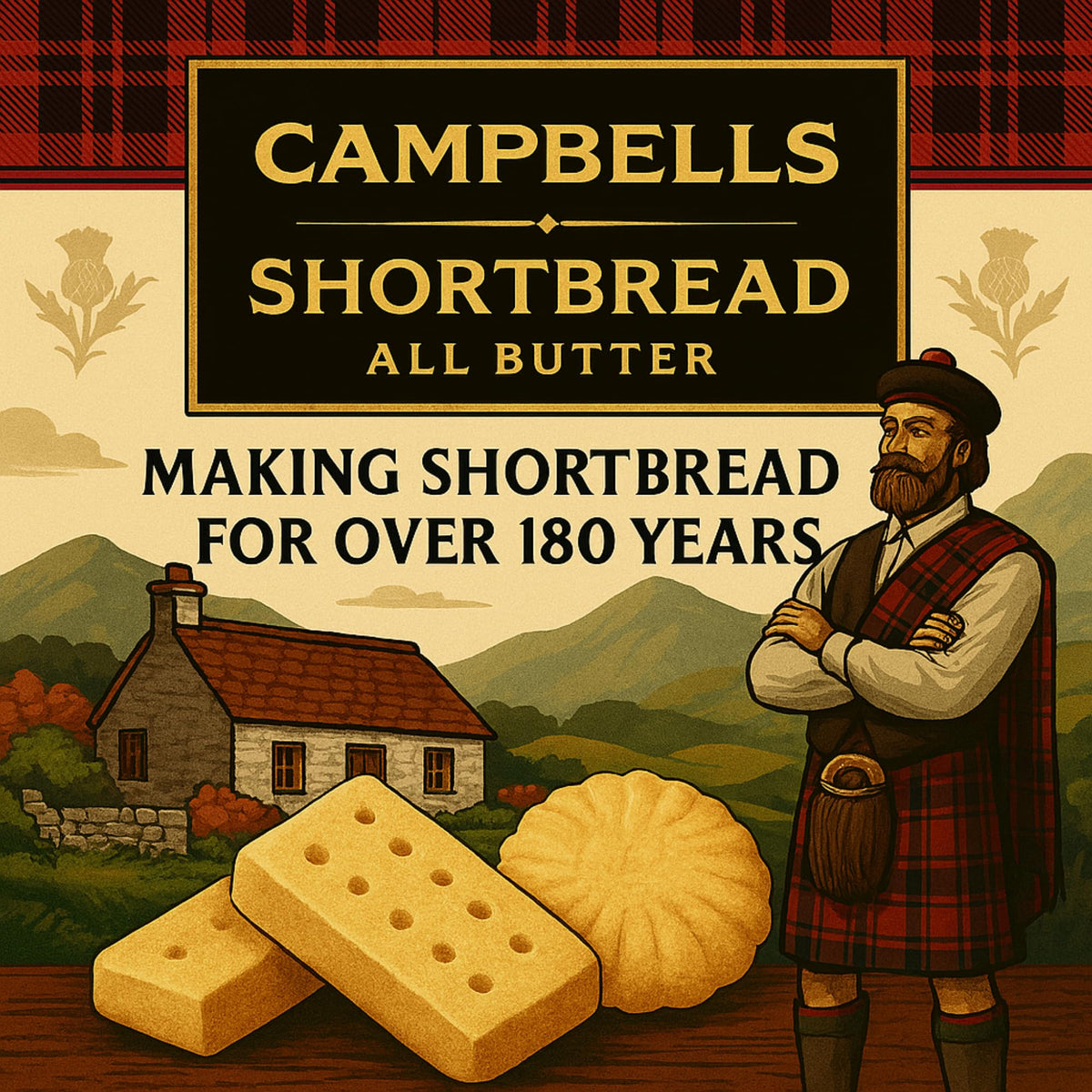 Campbells Shortbread Petticoat Tails tin evokes Scottish heritage and tradition