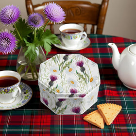 Campbells Shortbread Petticoat Tails tea time setup with cookies and cup