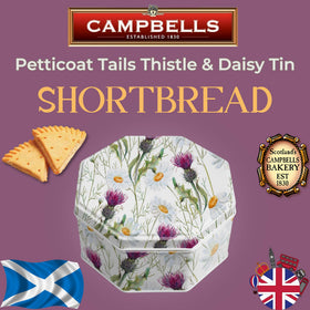 Campbells Shortbread Petticoat Tails tin detail highlighting Scottish craftsmanship