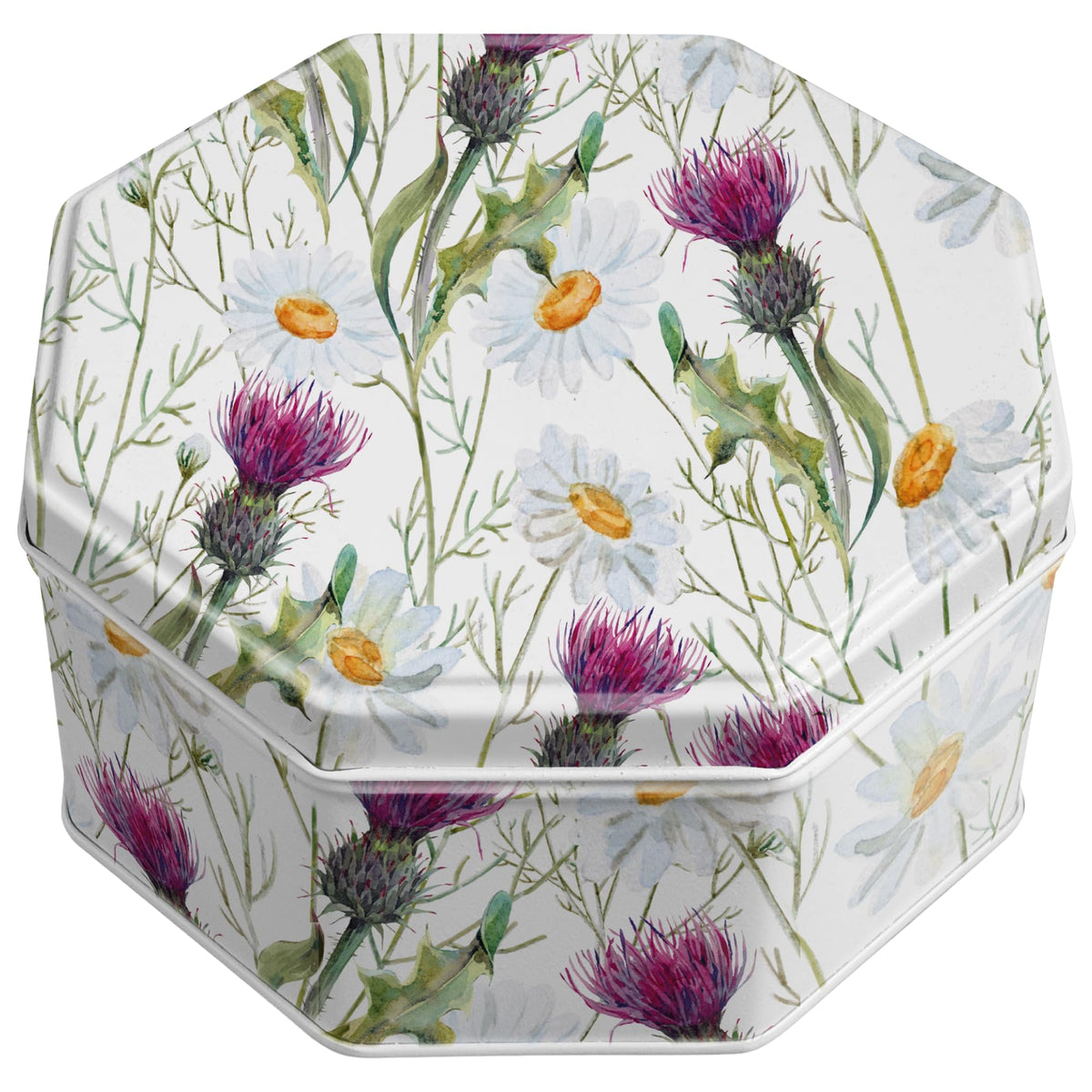 Campbells Shortbread Petticoat Tails tin front with thistle and daisy design, ideal gift