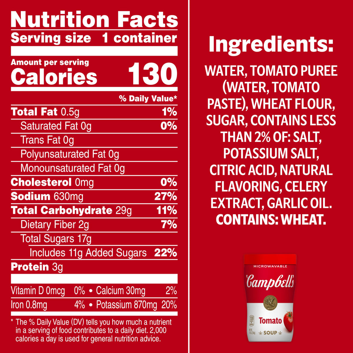 Microwaving Campbell's Sipping Soup Classic Tomato to enjoy a warm, quick meal.