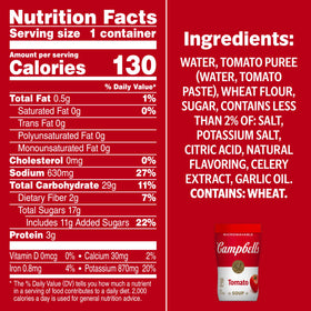 Microwaving Campbell's Sipping Soup Classic Tomato to enjoy a warm, quick meal.